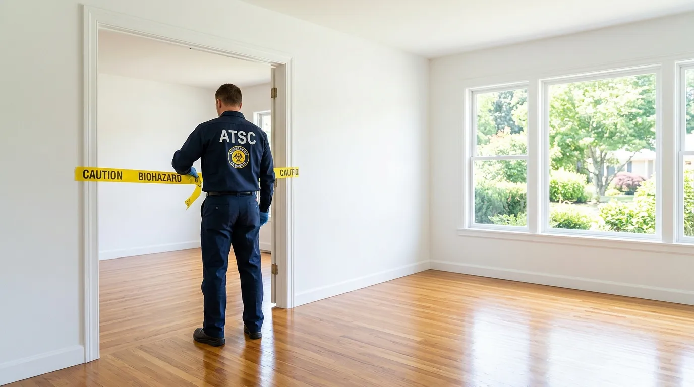 Certified biohazard cleanup crew performing Decomposition Cleanup in Silsbee